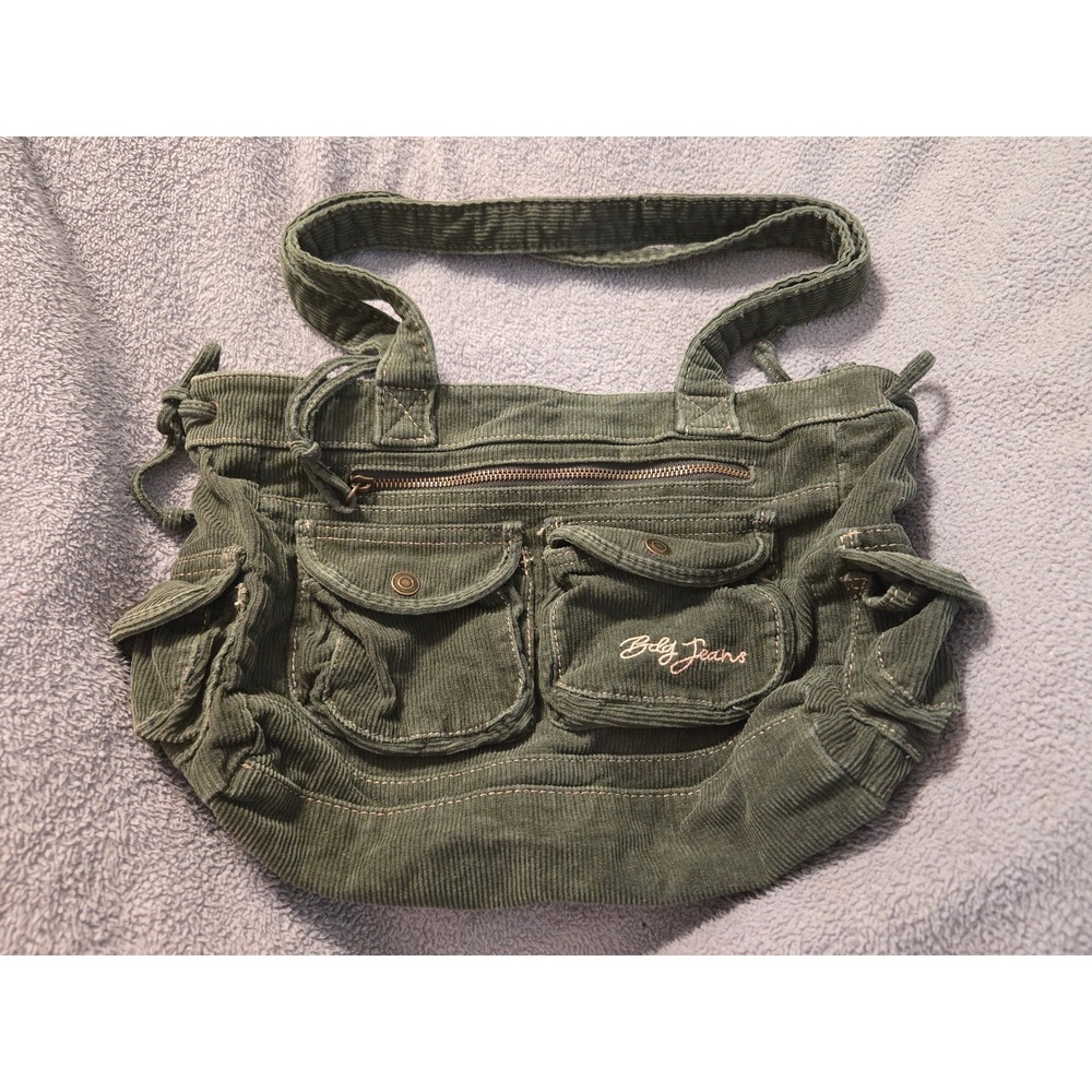 BDG Urban Outfitters Olive Green Corduroy Cargo Shoulder Bag Boho Tote
